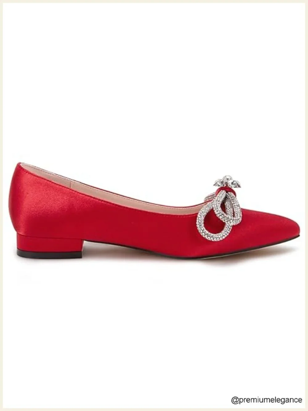 Women's Ballet Flats Double Bow Pointed Toe Slip On Ballerina Shoes